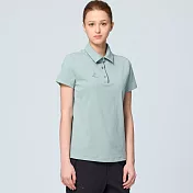 【荒野wildland】女生態POLO抗UV彈性短袖機能衣灰濛綠 M 灰濛綠
