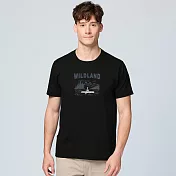 【荒野wildland】男輕量抗UV吸排快乾機能印花T印黑色 XL 印黑色