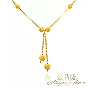 【金品坊】黃金項鍊雙珠輕垂綴影項鍊