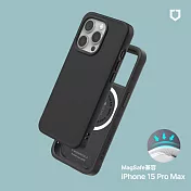 犀牛盾 iPhone 15 Pro Max(6.7吋) SolidX(MagSafe兼容)強化吸震緩衝防摔手機殼- 經典黑