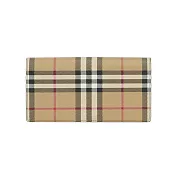 BURBERRY Vintage 經典格紋對開長夾 (經典米色)