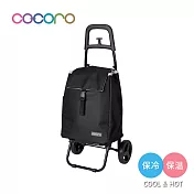 【日本cocoro】PLAIN BASIC 保溫保冷摺疊購物車-25L- 時尚黑
