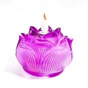 【新韻傳音】立體光充電款圓滿蓮花燈(LED蠟燭 法會供燈 仿真蠟燭 電子心燈 祈願心燈/D382C) 紫色