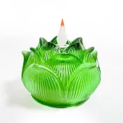 【新韻傳音】立體光充電款圓滿蓮花燈(LED蠟燭 法會供燈 仿真蠟燭 電子心燈 祈願心燈/D382C) 綠色