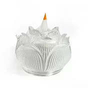 【新韻傳音】立體光充電款圓滿蓮花燈(LED蠟燭 法會供燈 仿真蠟燭 電子心燈 祈願心燈/D382C) 白色