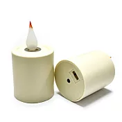 【新韻傳音】立體光充電款光明心燈2入(LED蠟燭 法會供燈 仿真蠟燭 電子心燈 祈願心燈/Y118) 白色x2