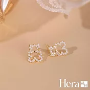 【Hera 赫拉】小熊耳環可愛珍珠小巧百搭耳針 耳針