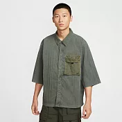 NIKE AS M NK TCH WVN TOP WASH 男短休閒襯衫-HJ2955355 2XL 綠色