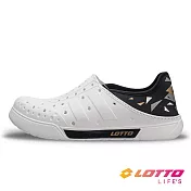 【LOTTO 義大利】男 SALINA 輕量洞洞鞋- 25cm 白/黑