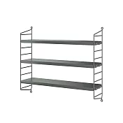 String Pocket 壁掛三層架 （深灰、MDF 層板）