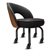 G+居家 舒活護腰滑輪小沙發-2吋黑輪 棕背黑