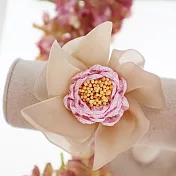 【PinkyPinky Boutique 髮飾】夢幻氣質雪紡花朵髮束 (粉膚色)