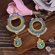 【PinkyPinky Boutique】絕美24k金珠珠 波希米亞風圈圈大耳環  (冰蔥)