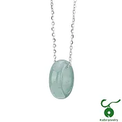【Kuder Jewelry】天然A貨冰種藍水翡翠玉圈項鍊附珠寶鑑定書 /冰種藍水色