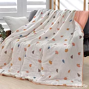 義大利La Belle《繽紛小南瓜》日系親膚純棉水洗雙層泡泡紗抗菌涼被(5x6.5尺)