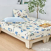 【超值組合】義大利La Belle《Sanrio-POCHACCO帕恰舒芙蕾》雙人眠綿冰涼感床包枕套組+舒柔水洗枕