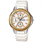 CASIO 躍動青春休閒運動腕錶-白金