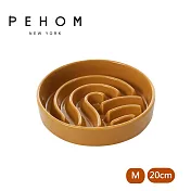 【PEHOM】寵物慢食陶瓷碗 浪系列20cm 橙橘