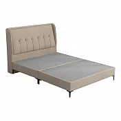 IDEA-米森質感貓抓皮5尺標準雙人床架二件組(床頭片+床底) 卡其色款