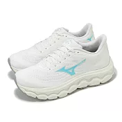 Mizuno 慢跑鞋 Wave Horizon 8 女鞋 米 灰 超寬楦 緩震 運動鞋 美津濃 J1GD2531-72 25cm BEIGE/GREY