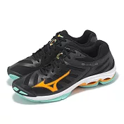 Mizuno 排球鞋 Wave Voltage 2 男鞋 黑 橘 波浪片 室內運動 羽排鞋 美津濃 V1GA2460-12 26cm BLACK/ORANGE