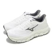 Mizuno 慢跑鞋 Wave Horizon 8 男鞋 白 灰 超寬楦 緩震 運動鞋 美津濃 J1GC2531-54 25.5cm WHITE/GREY