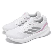 adidas 慢跑鞋 Runfalcon 5 W 女鞋 白 灰 粉紅 多功能 緩震 運動鞋 JI3981 24cm WHITE/GREY