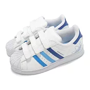 adidas 童鞋 Superstar CF C 中童 白 藍 魔鬼氈 貝殼頭 休閒鞋 愛迪達 IF3577 18cm WHITE/BLUE