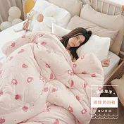 《BUHO》韓系絲滑綿綿奶泡被-雙人6x7尺輕奢保暖被 《雪球粉蹦》