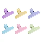 【WIDE VIEW】六入組10cm彩色磁吸萬用長夾(便條固定 磁吸夾子 票據夾 長尾夾 冰箱夾 留言夾/NH6) 淺色款6入