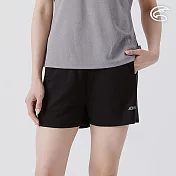 ADISI 女排汗速乾A型收腰三分運動短褲 AP2511103 動力黑 (S-XL) S 動力黑