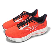 Mizuno 慢跑鞋 Wave Rider 29 超寬楦 男鞋 紅 藍 波浪片 運動鞋 美津濃 J1GC2504-12 27cm RED/NAVY