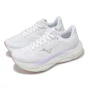 Mizuno 慢跑鞋 Wave Sky 9 女鞋 白 紫 高緩衝 穩定 運動鞋 美津濃 J1GD2502-24 24cm WHITE/WHITE