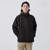 ADISI 男天鵝絨超撥水抗風保暖可拆帽外套 AJ2421074 黑色 (S-3XL) S 黑色