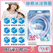 日本SOLOKI-可重複使用體感降溫約8度保冷掛脖冰涼頸圈1入/盒(大人小孩通用,免手持無結露涼感環,預防中暑散熱冰敷袋,室內戶外通勤涼感巾) 粉色