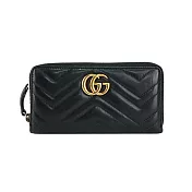GUCCI GG Marmont牛皮 ㄇ型拉鍊長夾_展示品 (黑色)