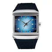 CASIO 熱浪時空膠帶腕錶-藍