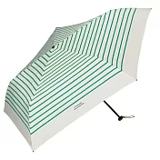 【官方直營】日本Wpc.簡約法式條紋手動大傘面115g輕量晴雨兩用折傘 綠色
