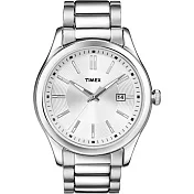 TIMEX 螺旋紋時尚商務腕錶-銀