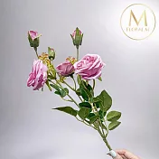 【Floral M】英式溫莎城堡花園薔薇凱特粉仿真花花材 （1入組）