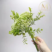 【Floral M】居家裝飾清新白綠小米果仿真花花材（3入組）