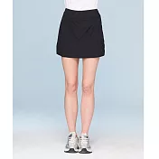 【荒野wildland】女彈性透氣抗UV假兩件短裙 S 165印黑色