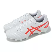 Asics 足球鞋 DS Light Club 2E 寬楦 男鞋 白 紅 塑膠鞋釘 草地球場 亞瑟士 1103A097104