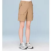 【荒野wildland】女彈性solid point山系6袋短褲121小麥色 S 121小麥色