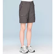 【荒野wildland】女彈性solid point山系6袋短褲182墨灰色 S 182墨灰色