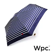 【官方直營】日本Wpc.條紋愛心手開晴雨折傘 藍色