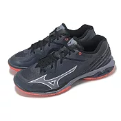 Mizuno 羽球鞋 Wave Claw 3 寬楦 男鞋 灰 紅 緩衝 抓地 室內運動 運動鞋 美津濃 71GA2443-36 25cm GREY/RED