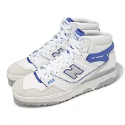 New Balance NB 休閒鞋 650 男鞋 女鞋 白 灰 藍 復古 高筒 運動鞋 NB BB650RWI-D 23cm WHITE/BLUE