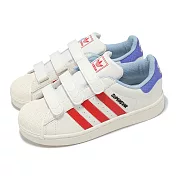 adidas 休閒鞋 Superstar II CF C 中童 小朋友 白 紅 中國新年 魔鬼氈 愛迪達 JR8002 21.5cm WHITE/RED