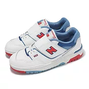 New Balance NB 休閒鞋 550 中童鞋 小朋友 白 藍 紅 復古 NB 紐巴倫 PHB550CH-M 17cm WHITE/TRUE RED